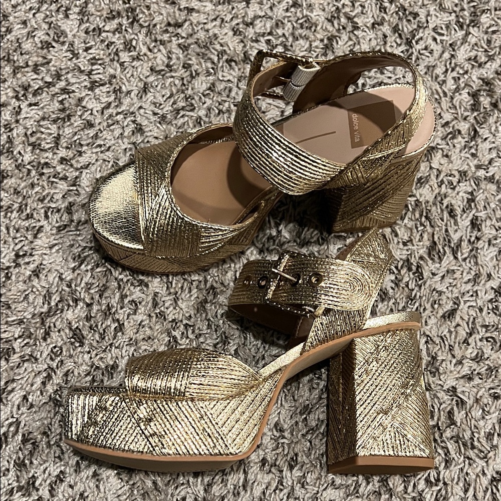 New without box Dolce vita Gold Platform Heels